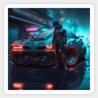 Supercar Cyberpunk Streets Sticker